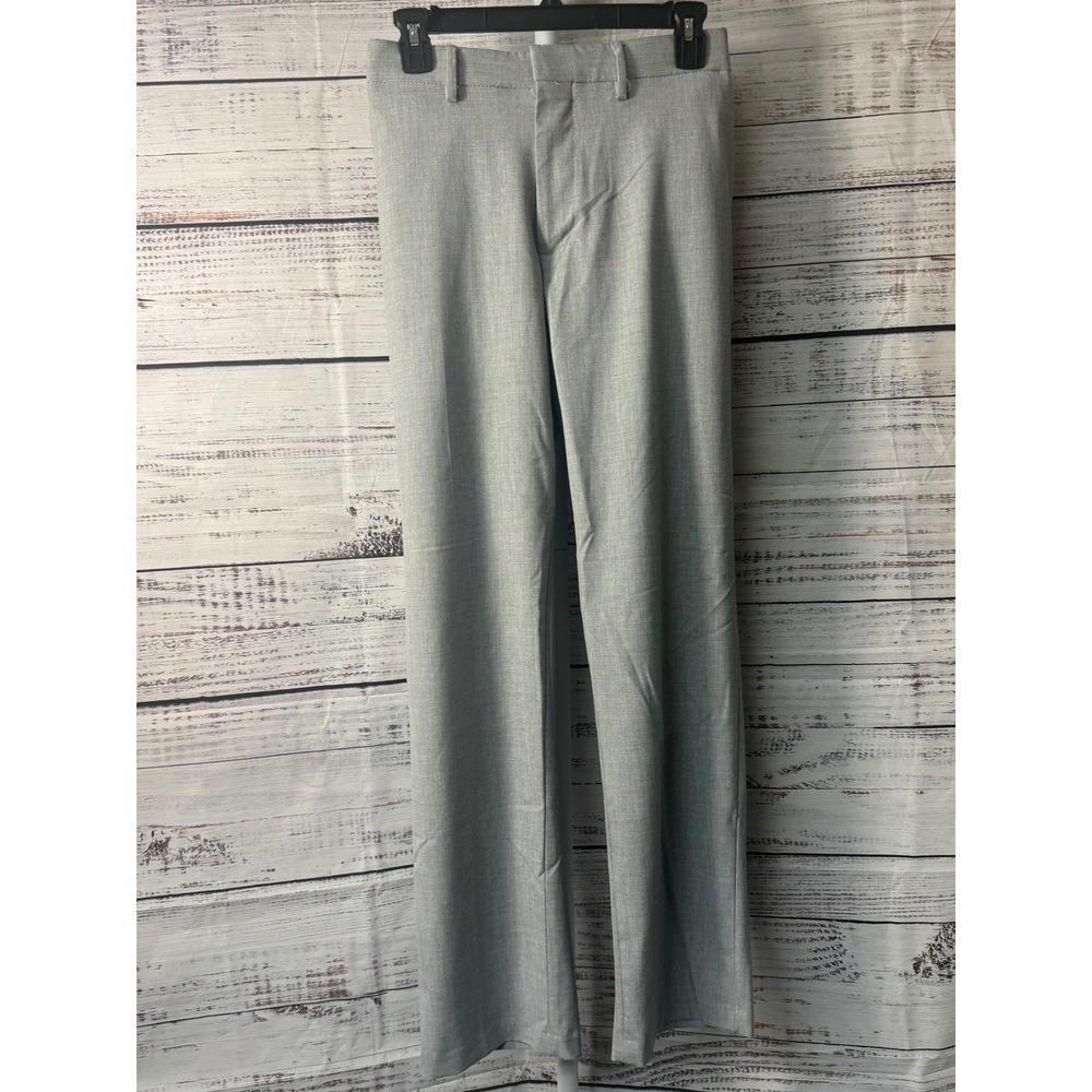 J.M. Haggar Mens Dress Pants 36x30 Light Gray Flat Front Trousers